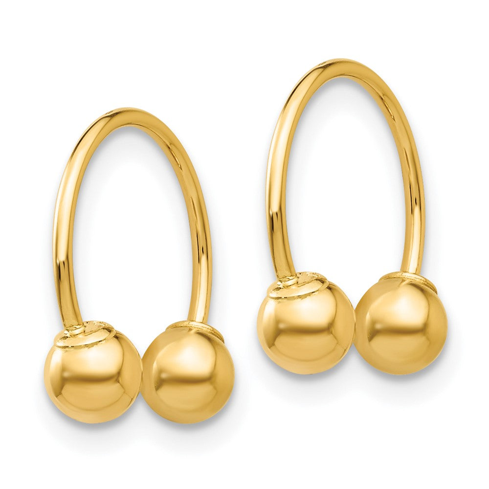 14k Madi K Half Hoop with Screw-on Bead Pair of Earrings
