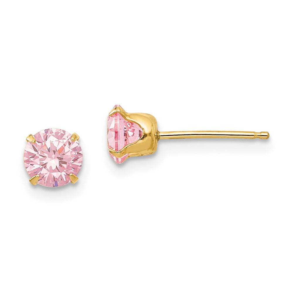 14k Madi K Pink CZ Post Earrings