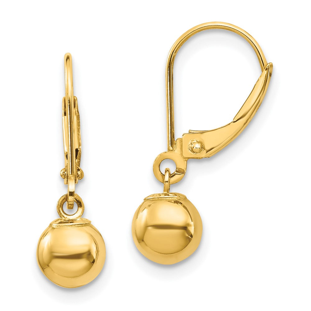 14k Madi K Dangle Bead Leverback Earrings