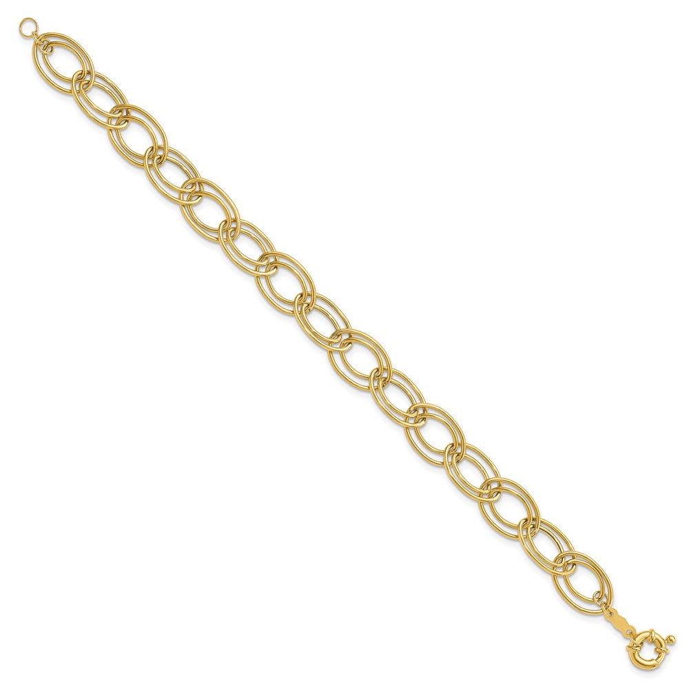 14K Polished Fancy Double Oval Link Bracelet