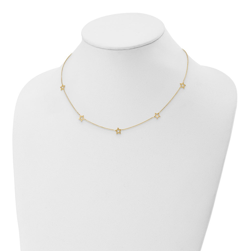 14K Yellow Gold Star w/ Extension Necklace