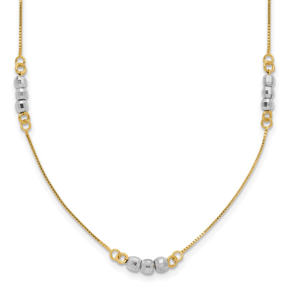 14K Two-Tone Mirror Beaded Necklace