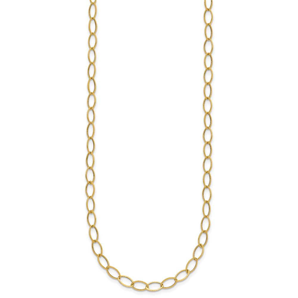 14k Polished Fancy Oval Link Necklace