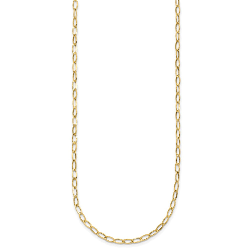 14k Polished Fancy Oval Link Necklace