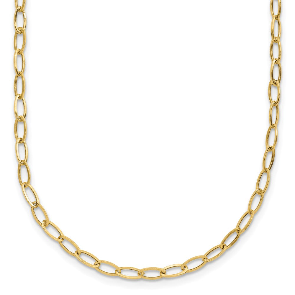 14k Polished Fancy Oval Link Necklace