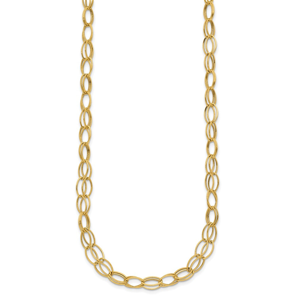 14K Double Strand Oval Links w/ Ext Necklace