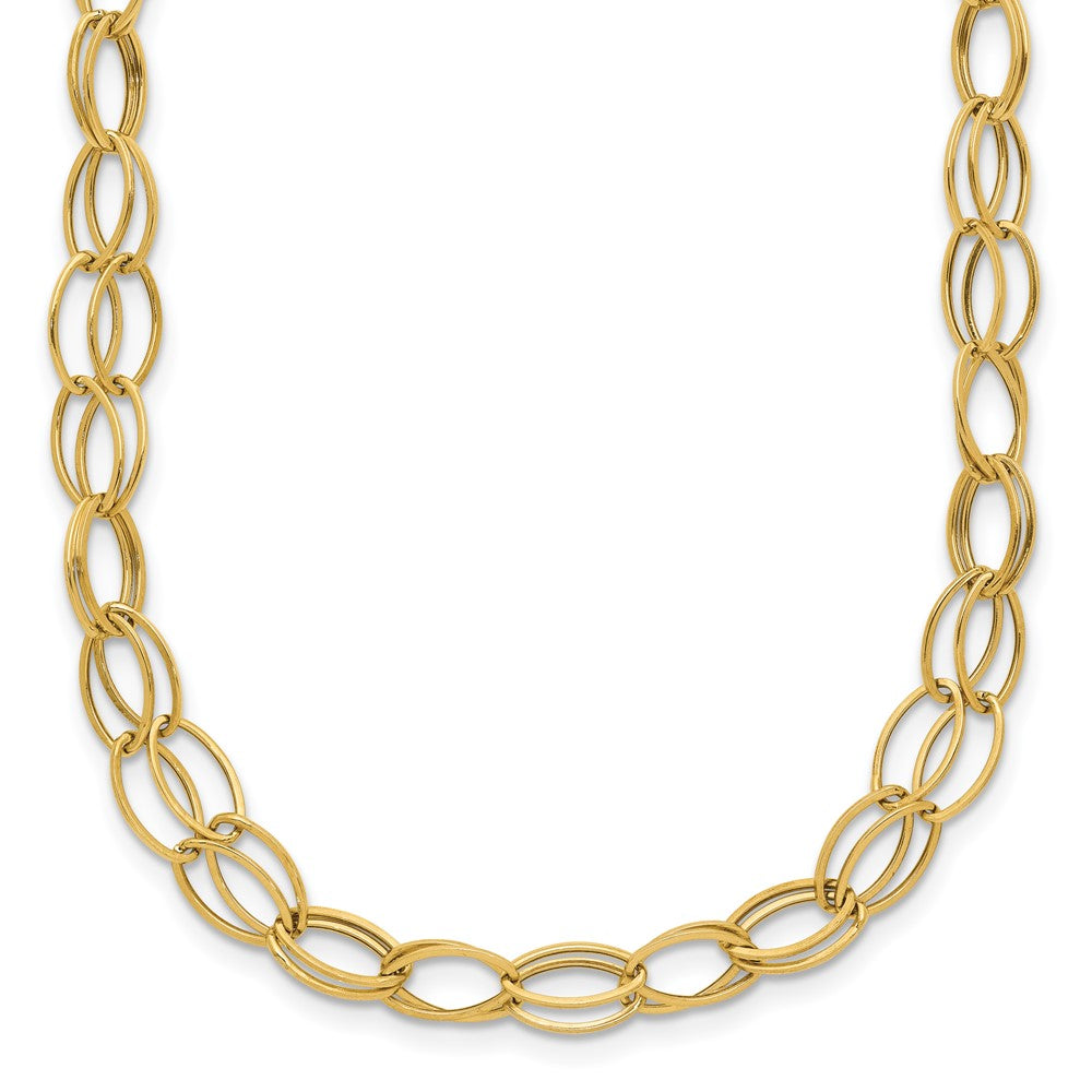 14K Double Strand Oval Links w/ Ext Necklace