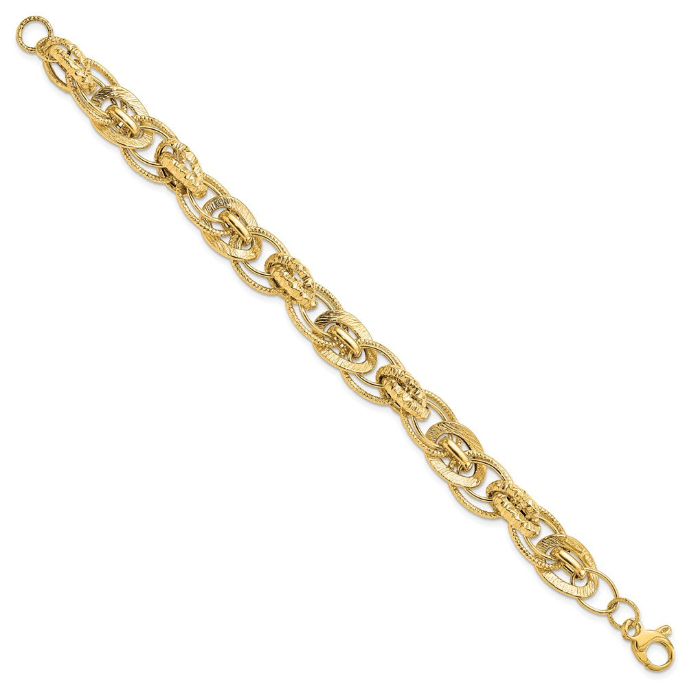 14K Polished & Diamond cut Bracelet