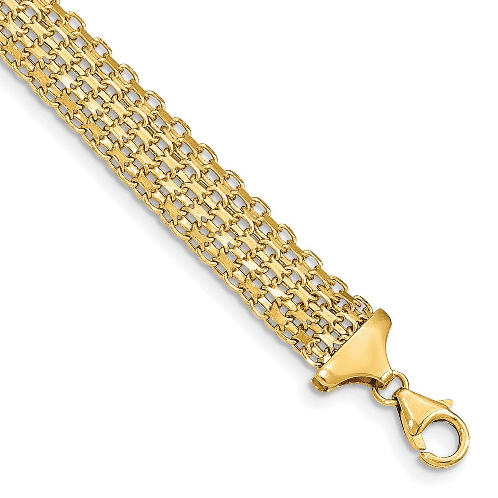 14k Polished Fancy Bismark Link Bracelet