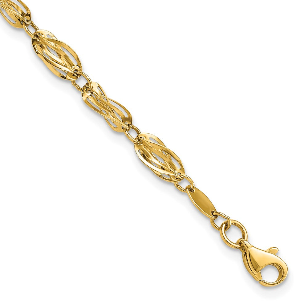 14K Gold Polished Fancy Bracelet