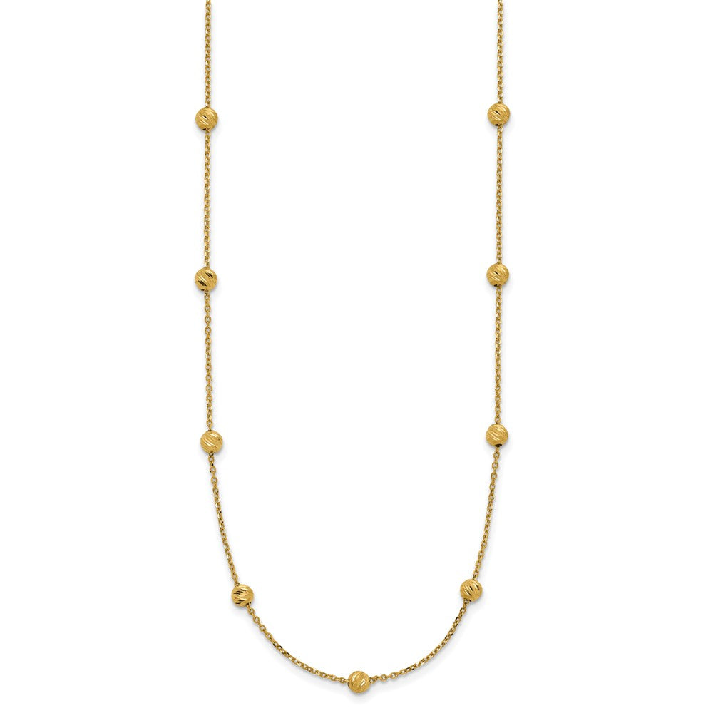 14K Diamond-cut Beads Station Necklace