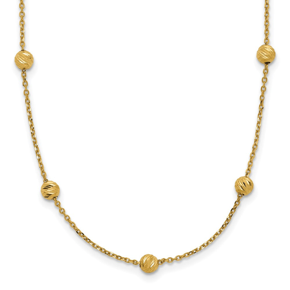 14K Diamond-cut Beads Station Necklace