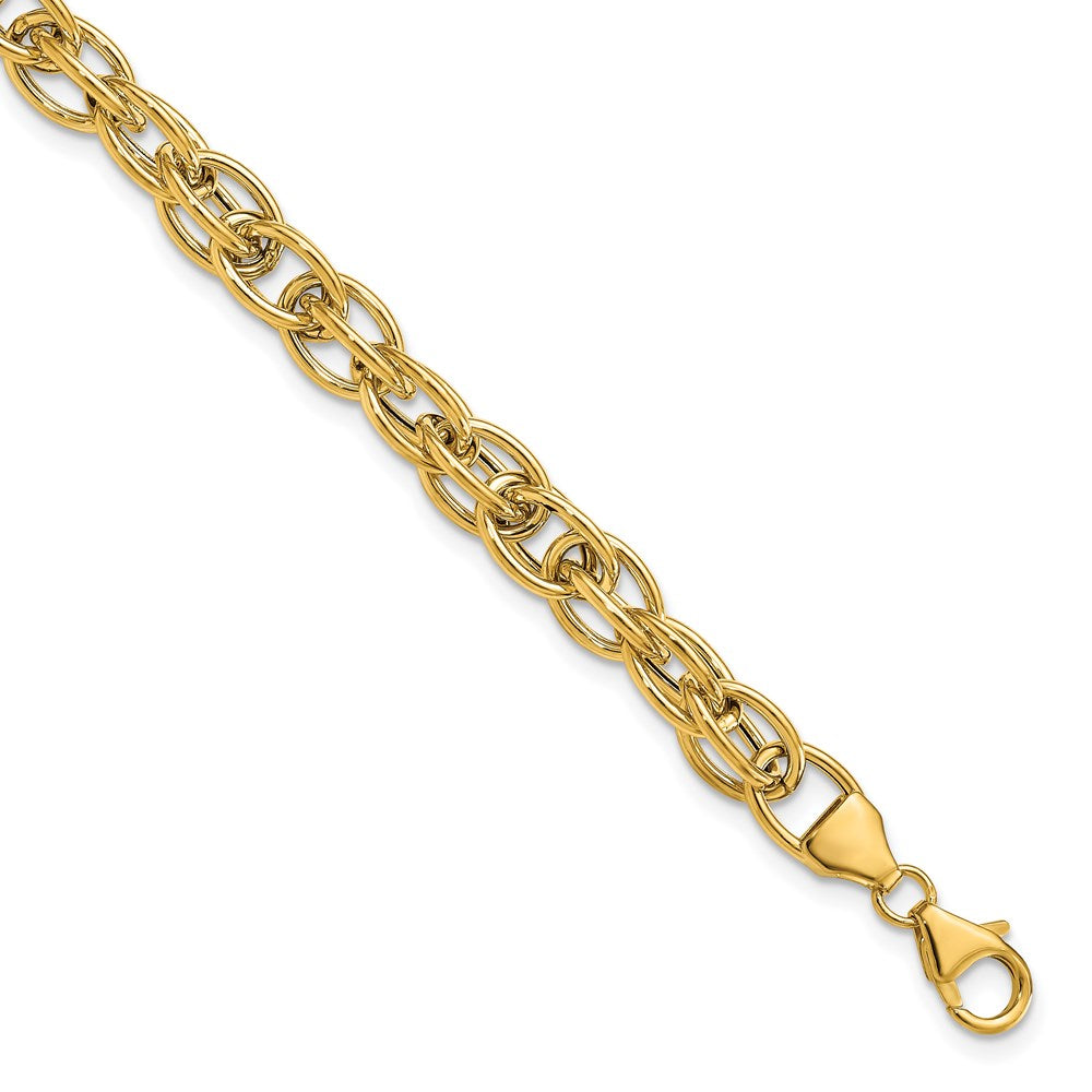 14k Polished 7.5in Fancy Link Bracelet