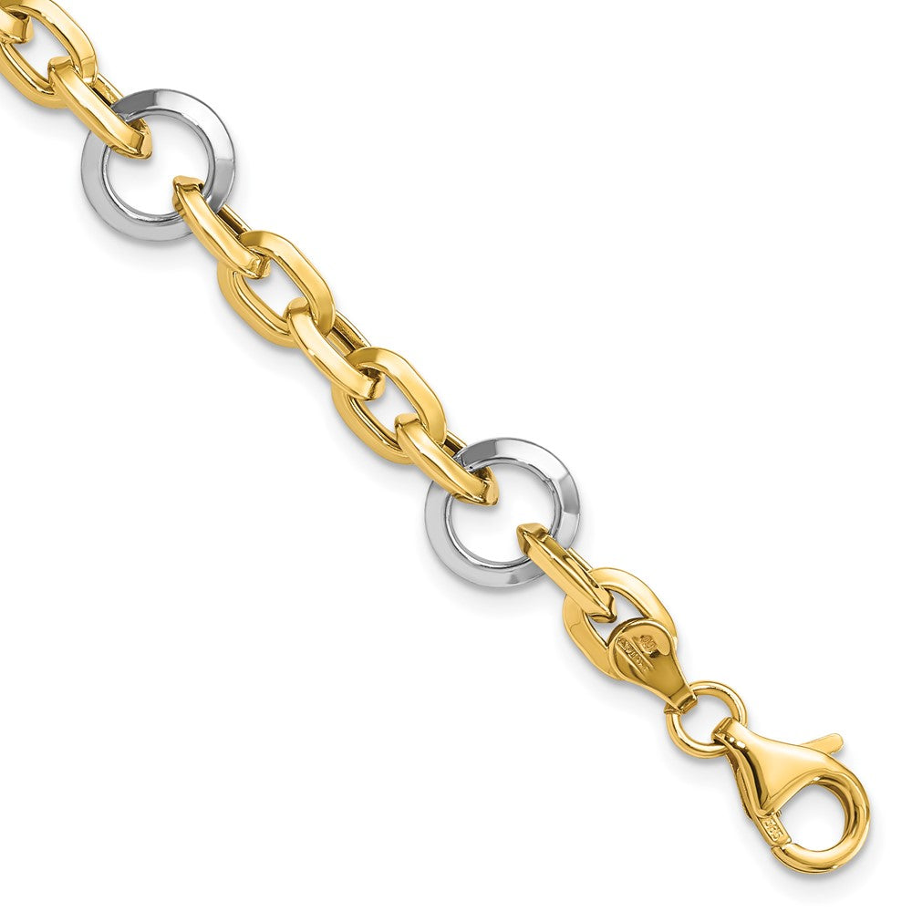 14k Two-tone Fancy Link Bracelet