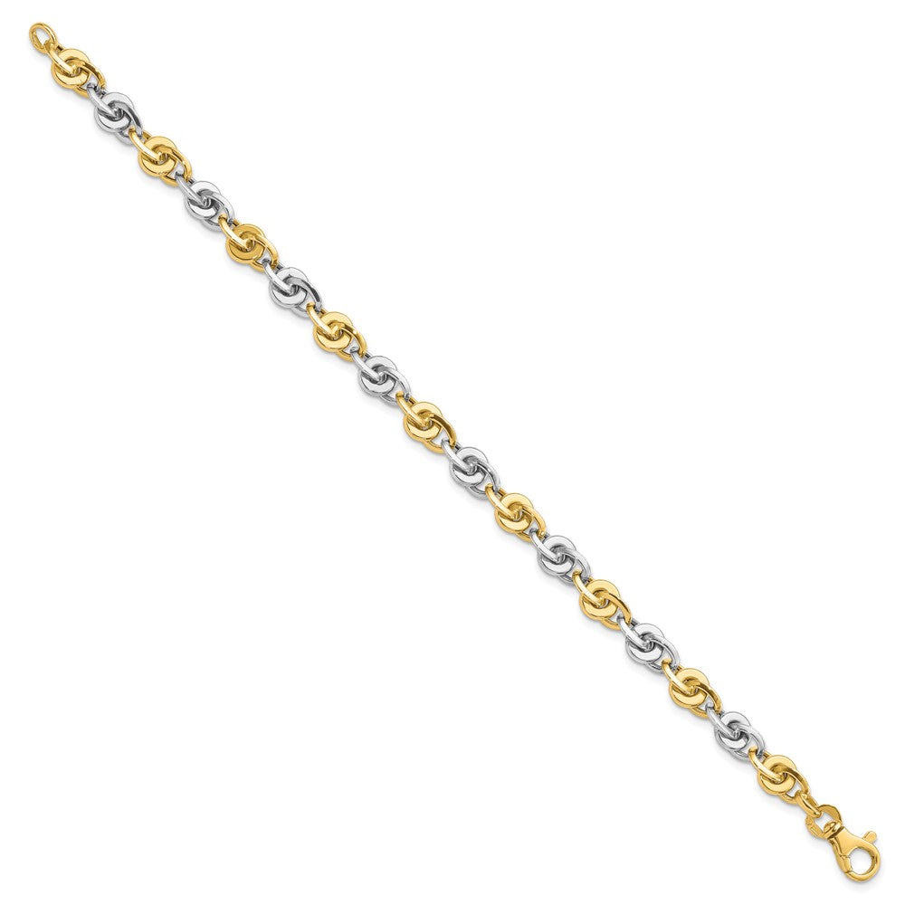 14k Two-Tone Polished Fancy Link Bracelet