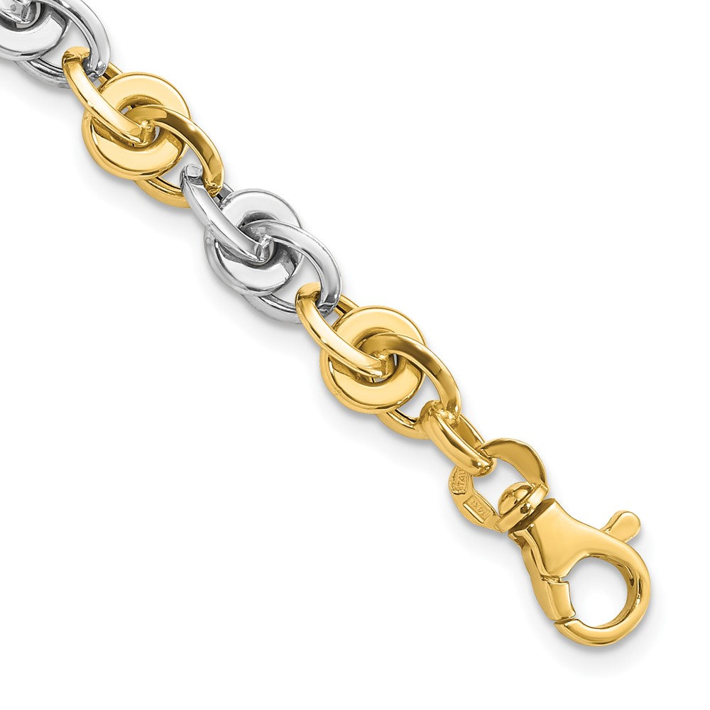 14k Two-Tone Polished Fancy Link Bracelet