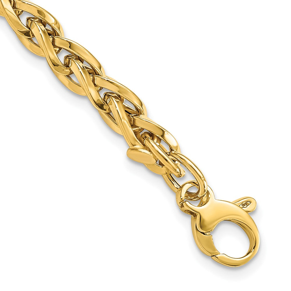 14k Polished Fancy Link Bracelet Plus Extender