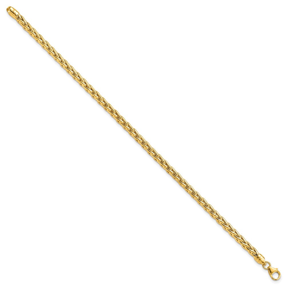 14k Polished Fancy Wheat Link Bracelet