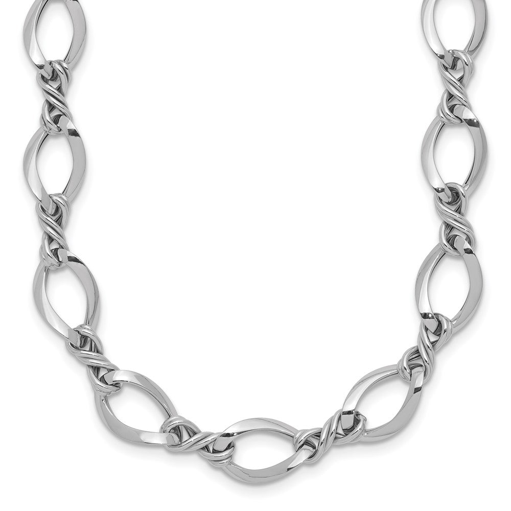 14k White Gold Fancy Link Necklace