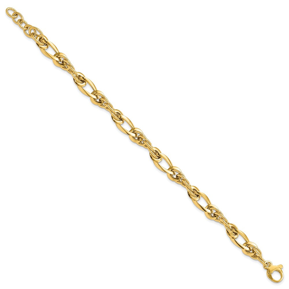 14k Polished Fancy Twisted Link Bracelet