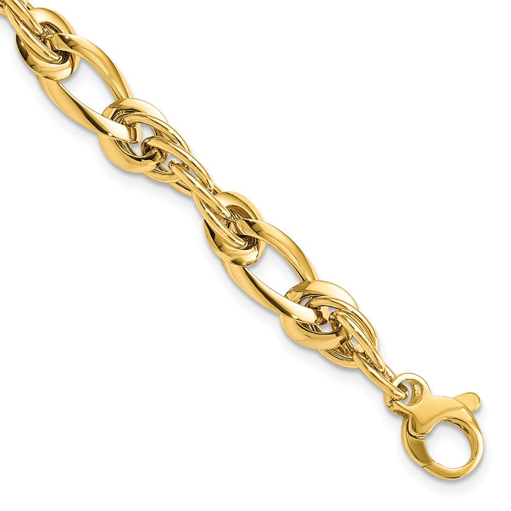 14k Polished Fancy Twisted Link Bracelet