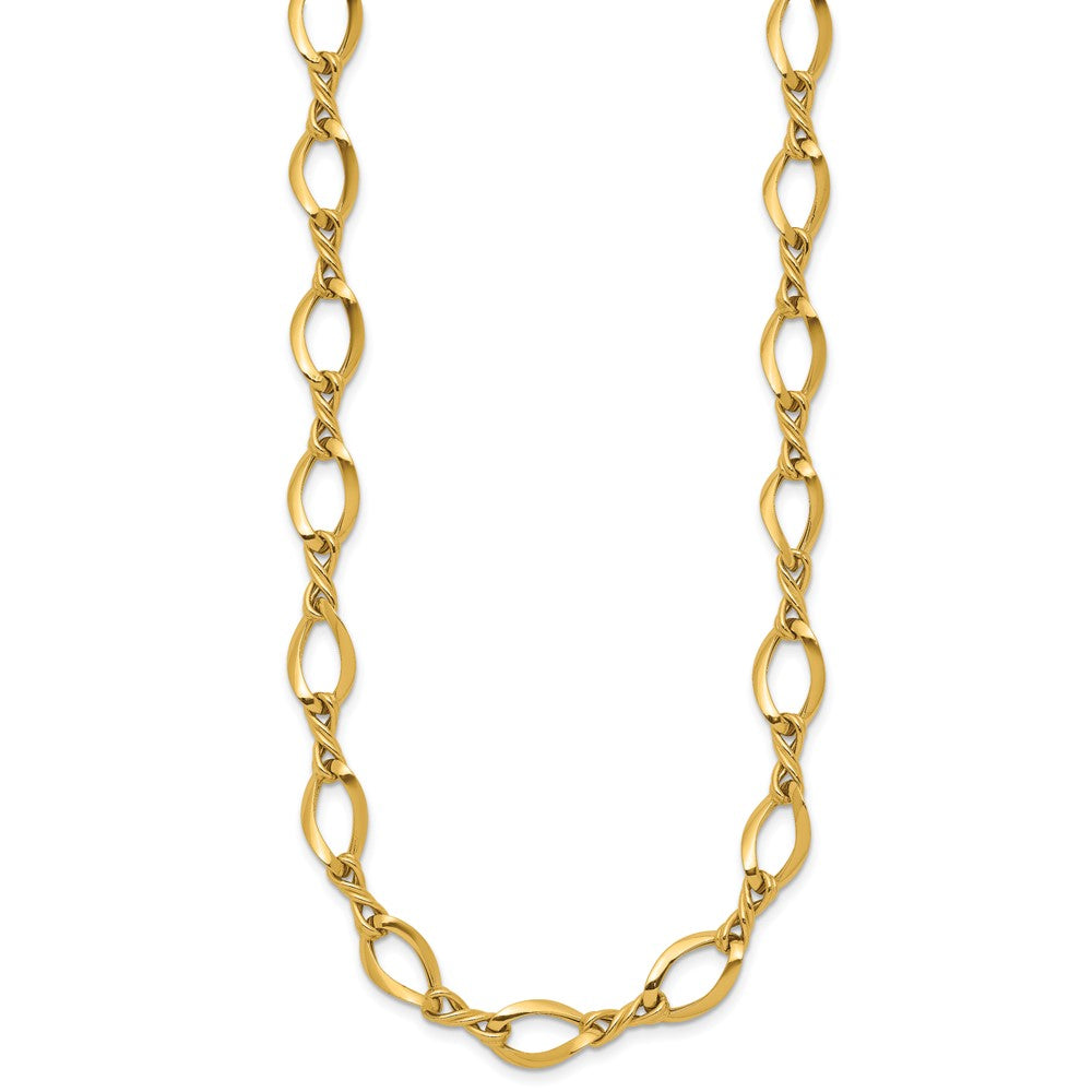 14k Fancy Oval and Twisted Link Necklace