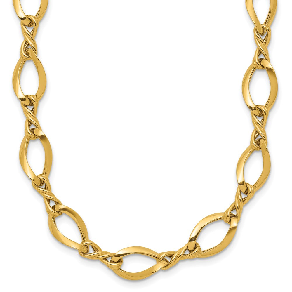 14k Fancy Oval and Twisted Link Necklace