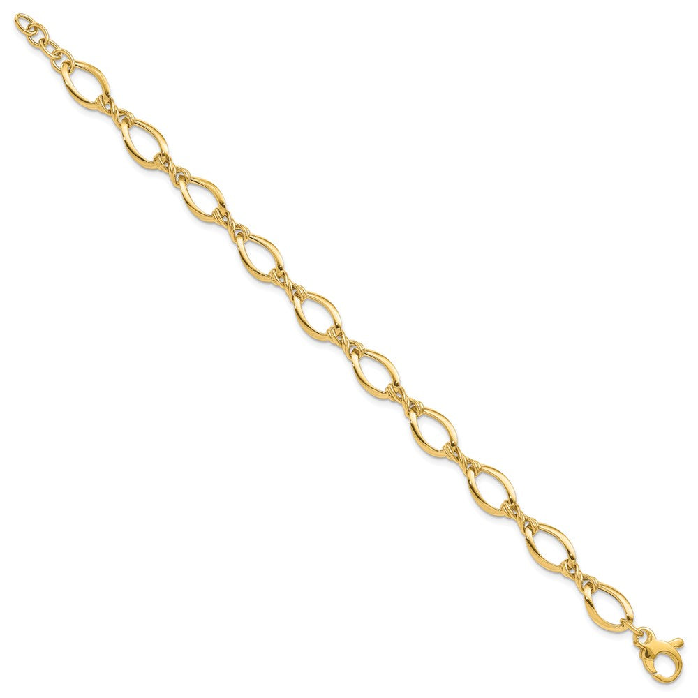 14k Fancy Link 7.5in Bracelet