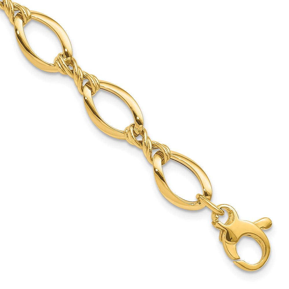 14k Fancy Link 7.5in Bracelet