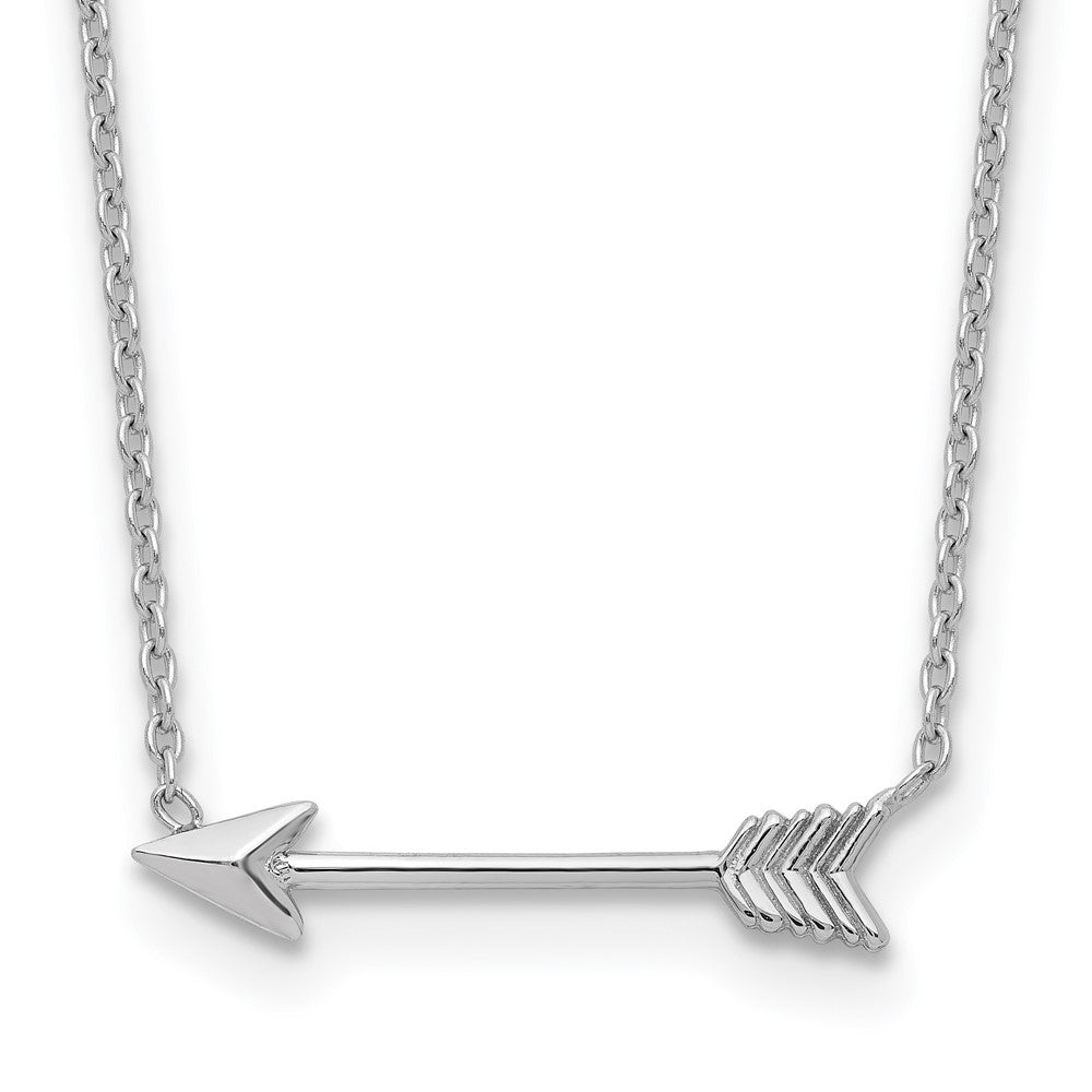 14k White Gold Polished Arrow Necklace