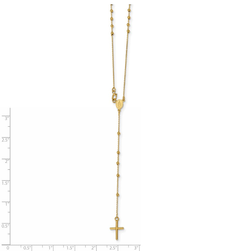 14k Polished Beaded Rosary Necklace