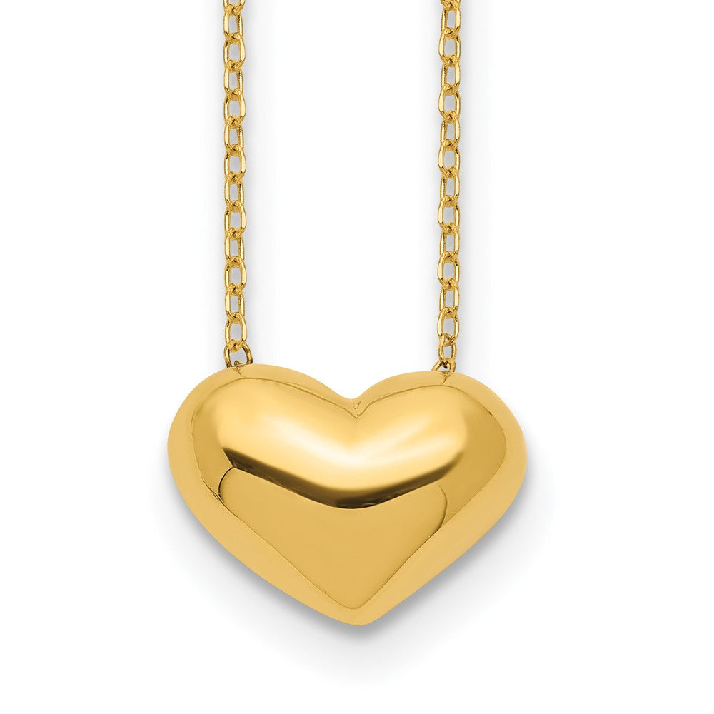 14k Polished Puffed Heart Necklace