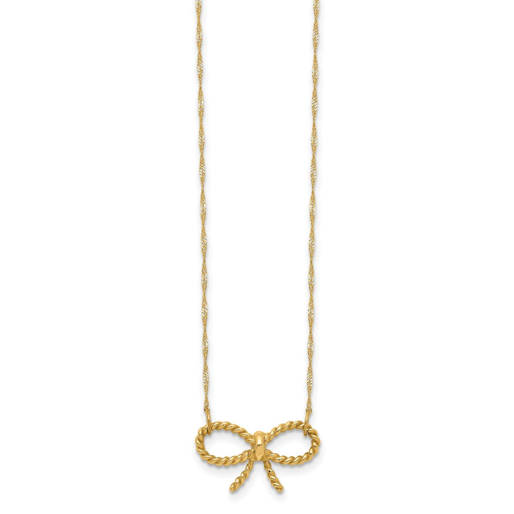 14k Polished Bow Necklace