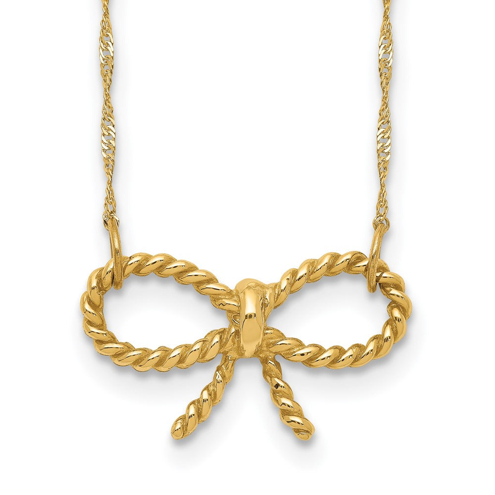 14k Polished Bow Necklace