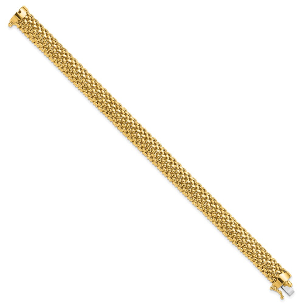 14k 7.25in 9.25mm Polished Mesh Bracelet