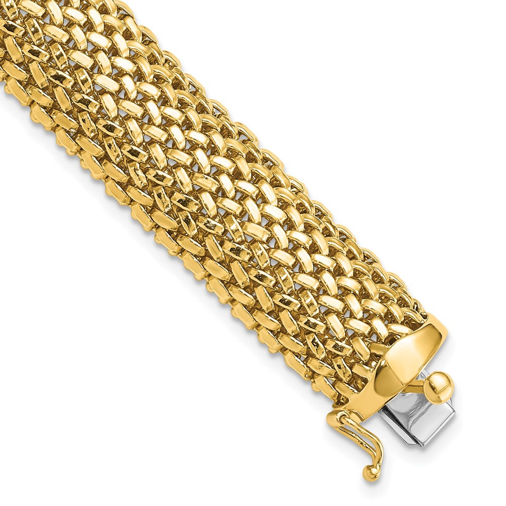 14k Polished Mesh Bracelet