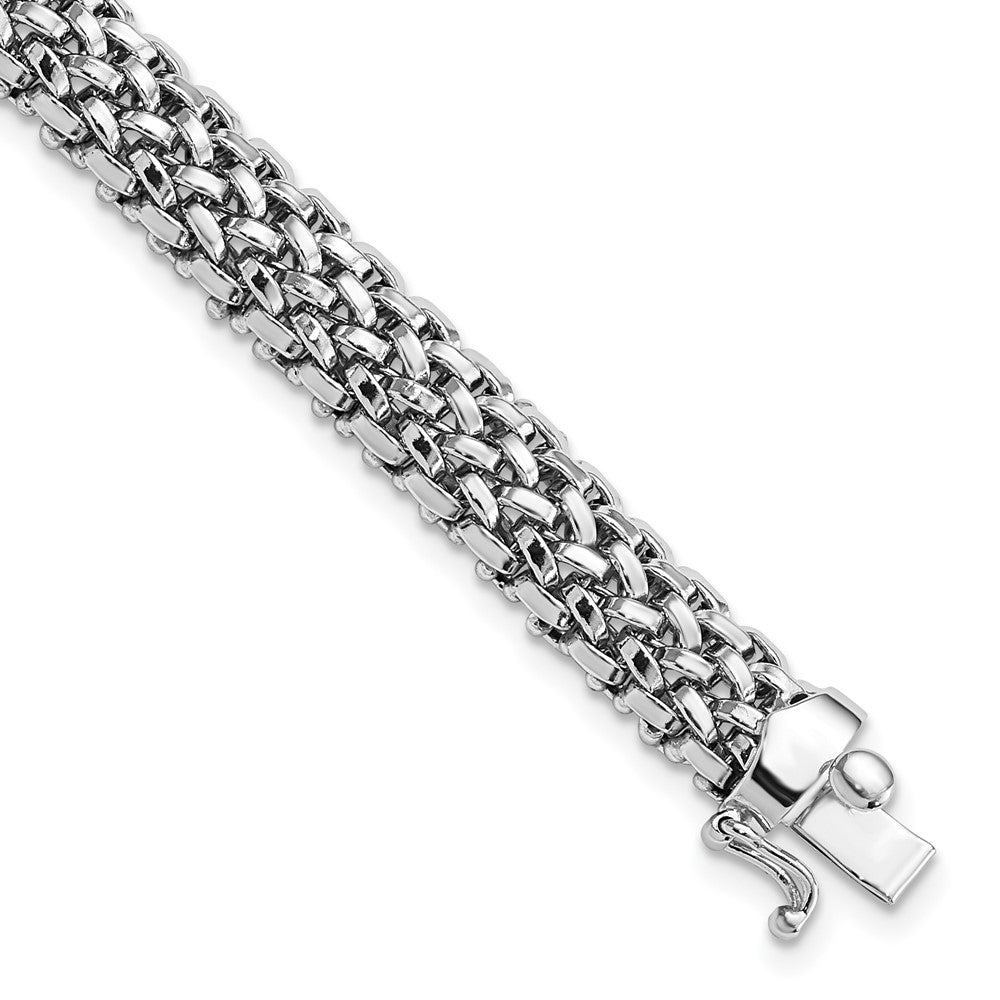 14k White Gold Polished Mesh Bracelet