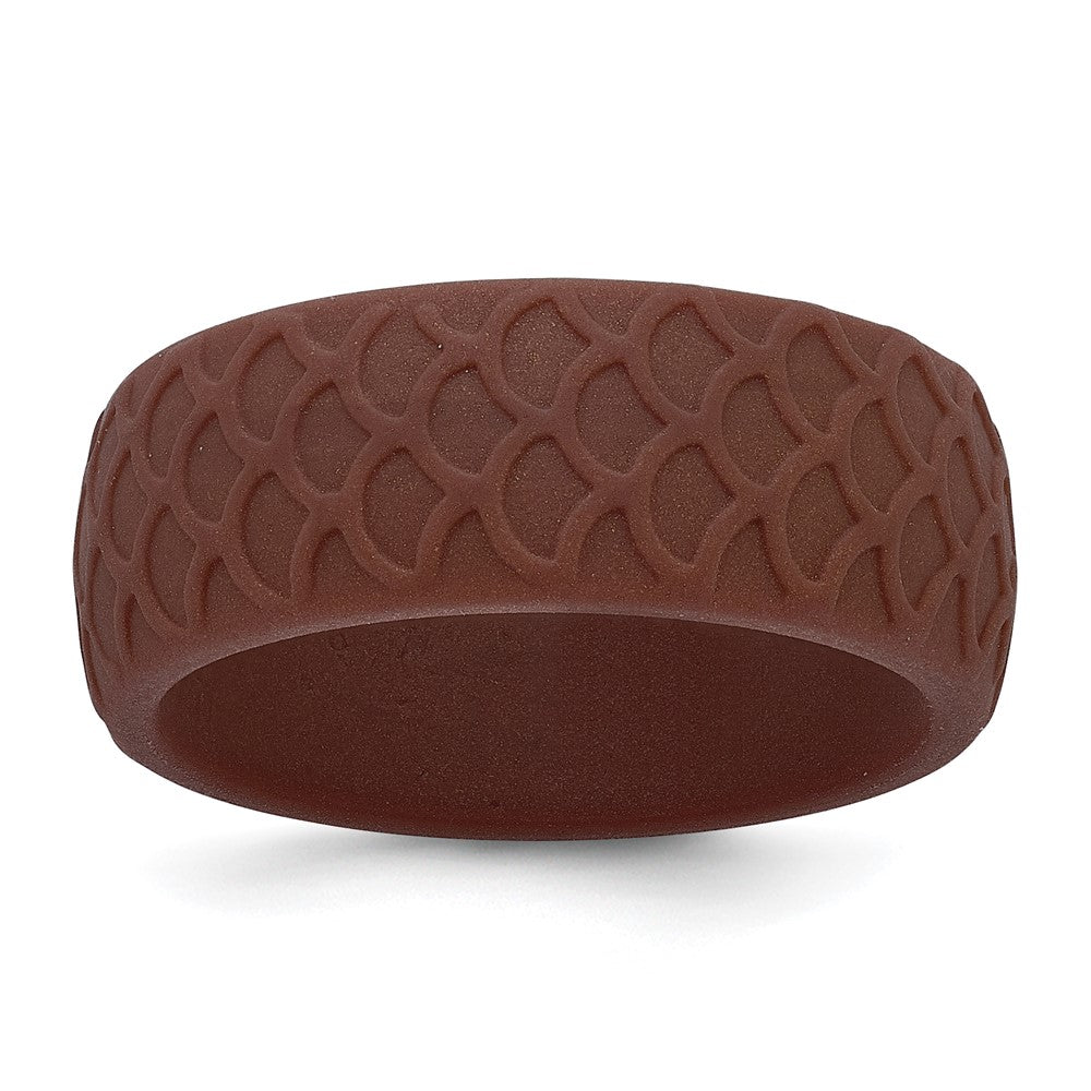 Silicone Metallic Bronze Fish Scale Pattern Band