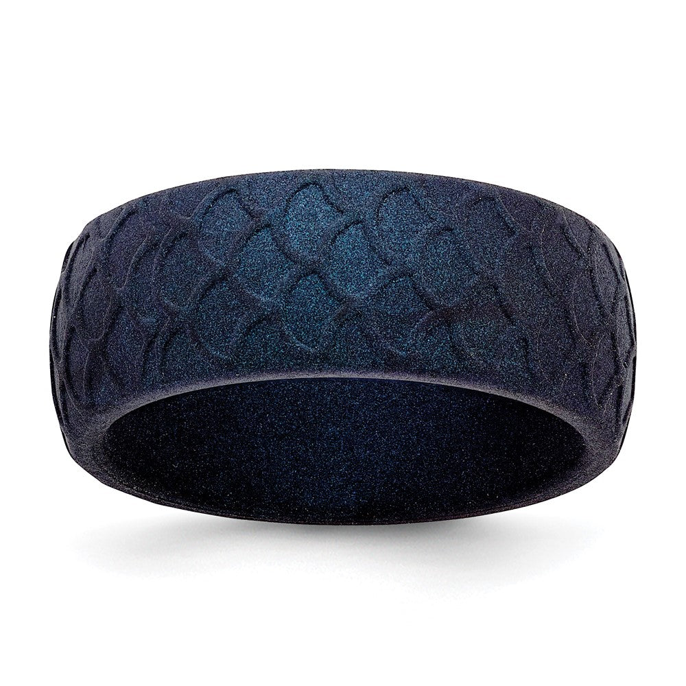 Silicone Dark Blue Fish Scale Pattern Band