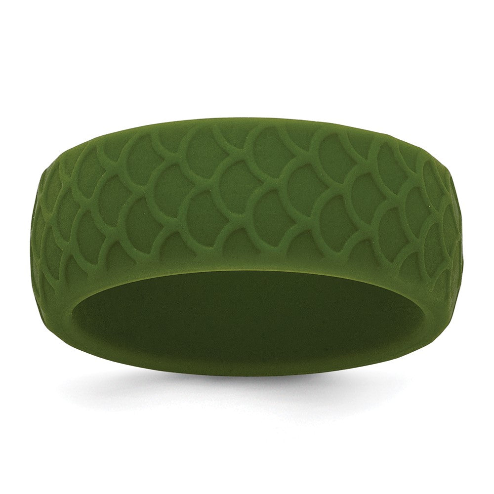 Silicone Olive Green Fish Scale Pattern Band