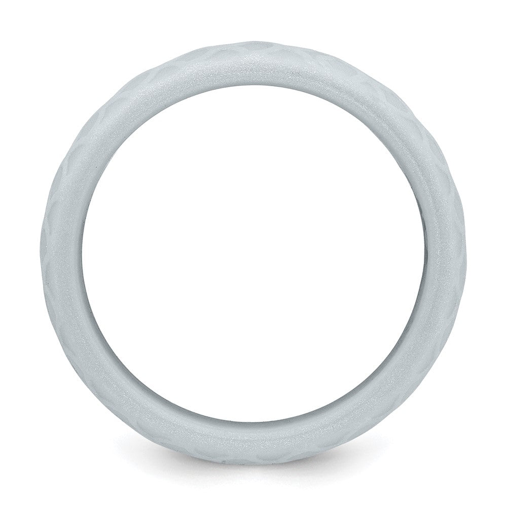 Silicone Metallic Silver Fish Scale Pattern Band