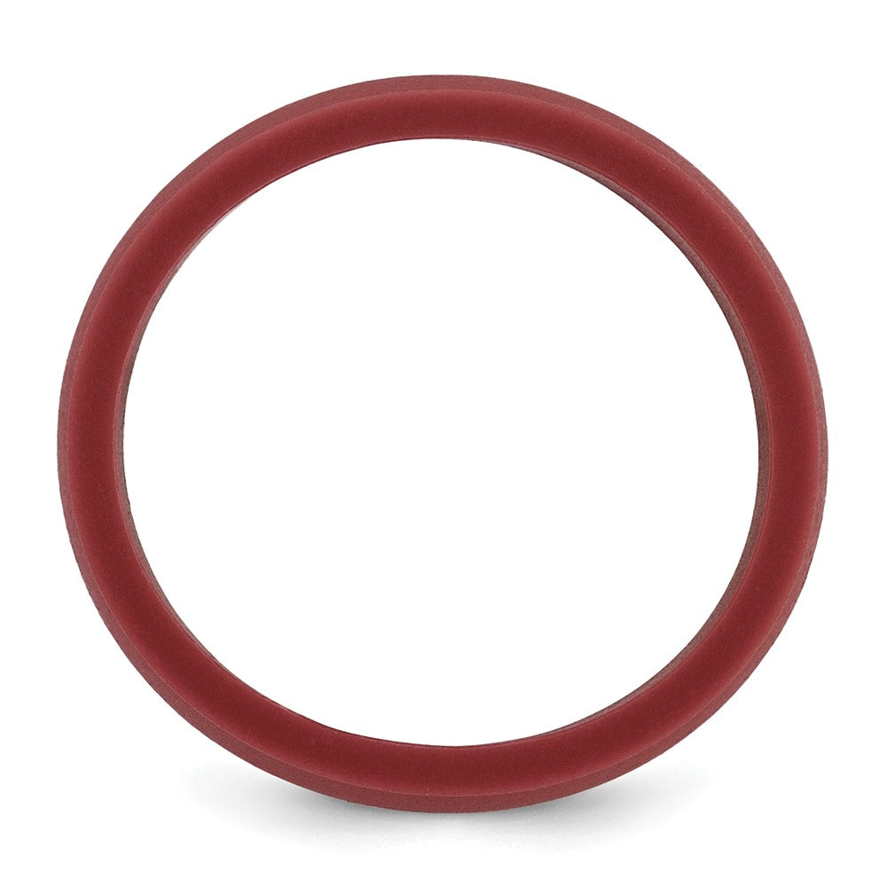 Silicone Dark Red Flat Edge Band