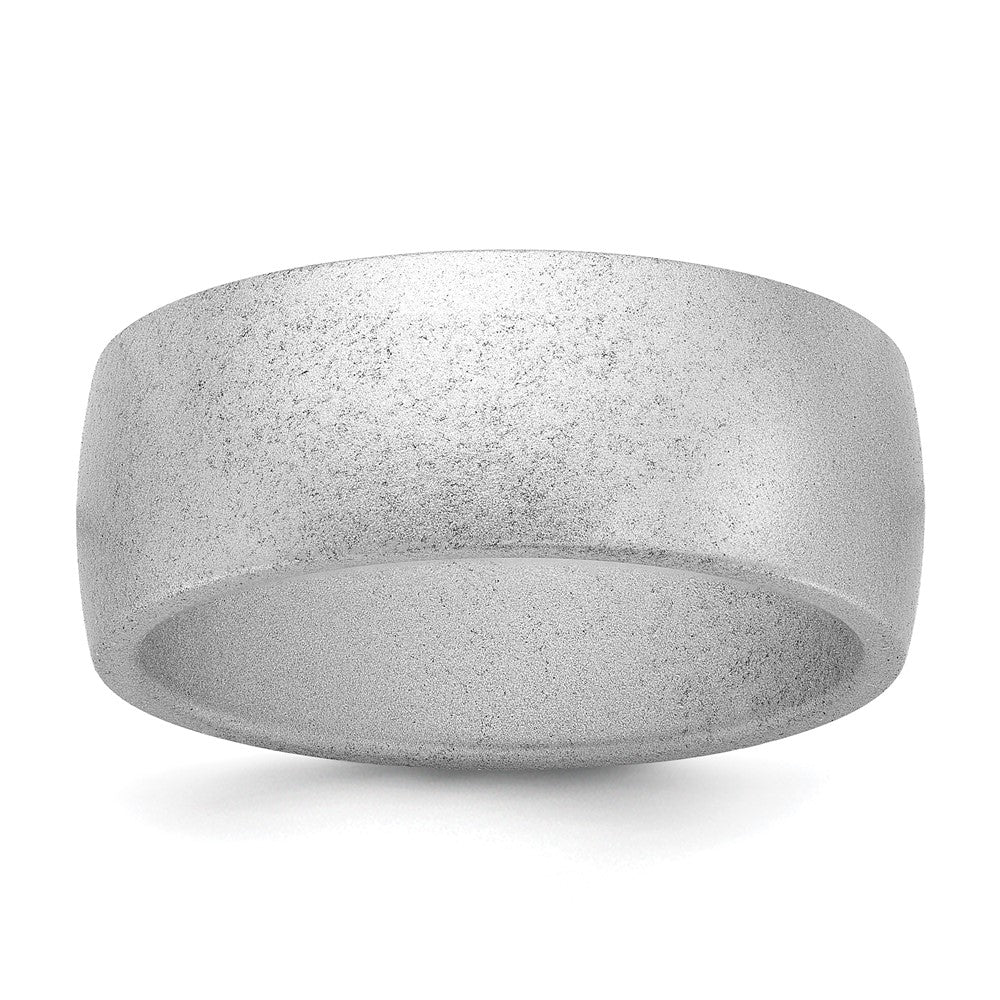 Silicone Metallic Silver Flat Edge Band
