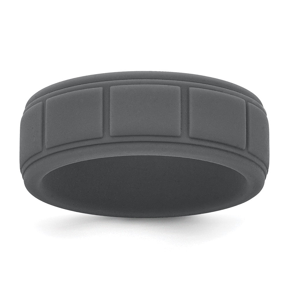Silicone Dark Gray Grid Pattern Band
