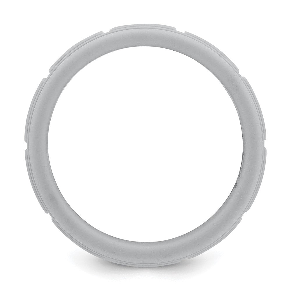 Silicone Light Gray Grid Pattern Band