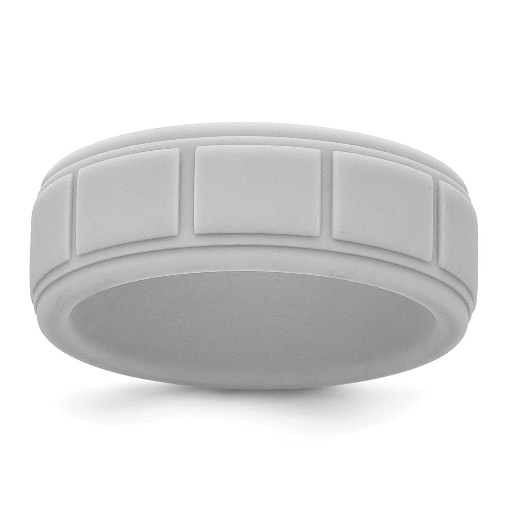 Silicone Light Gray Grid Pattern Band