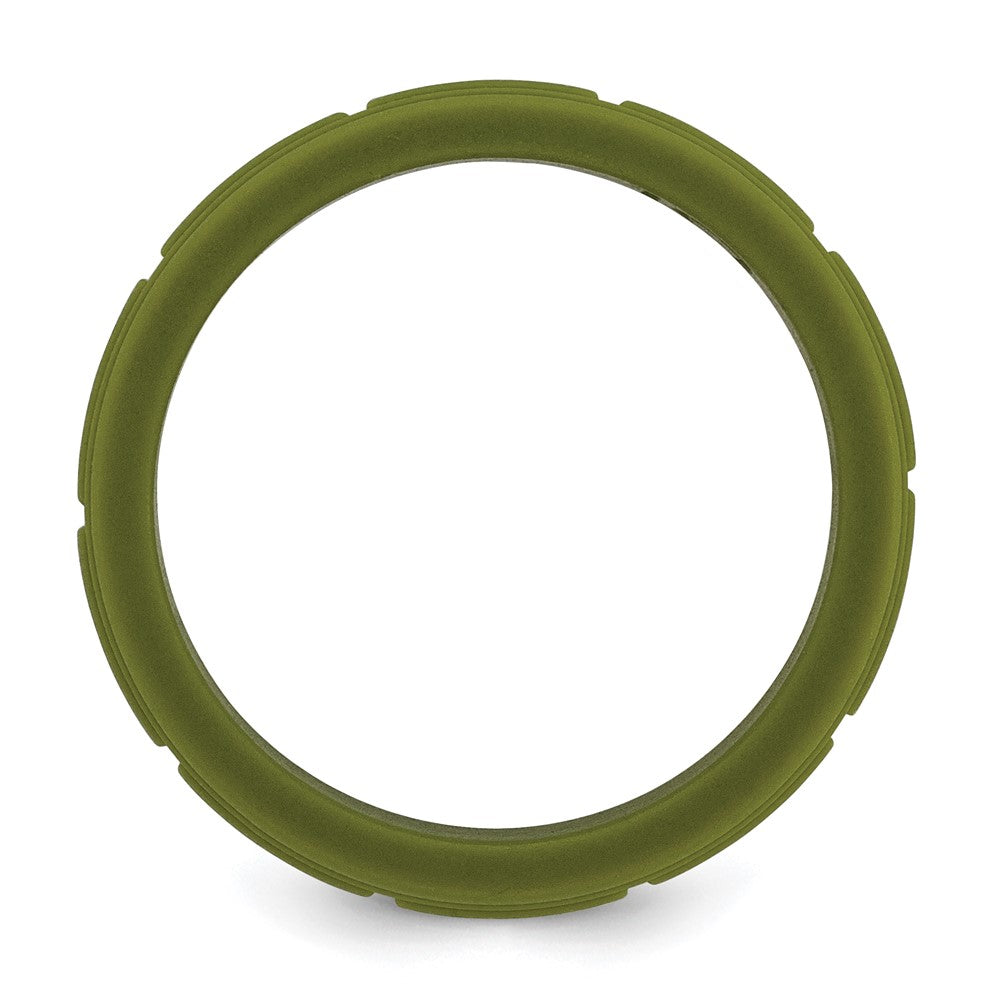 Silicone Olive Green Grid Pattern Band