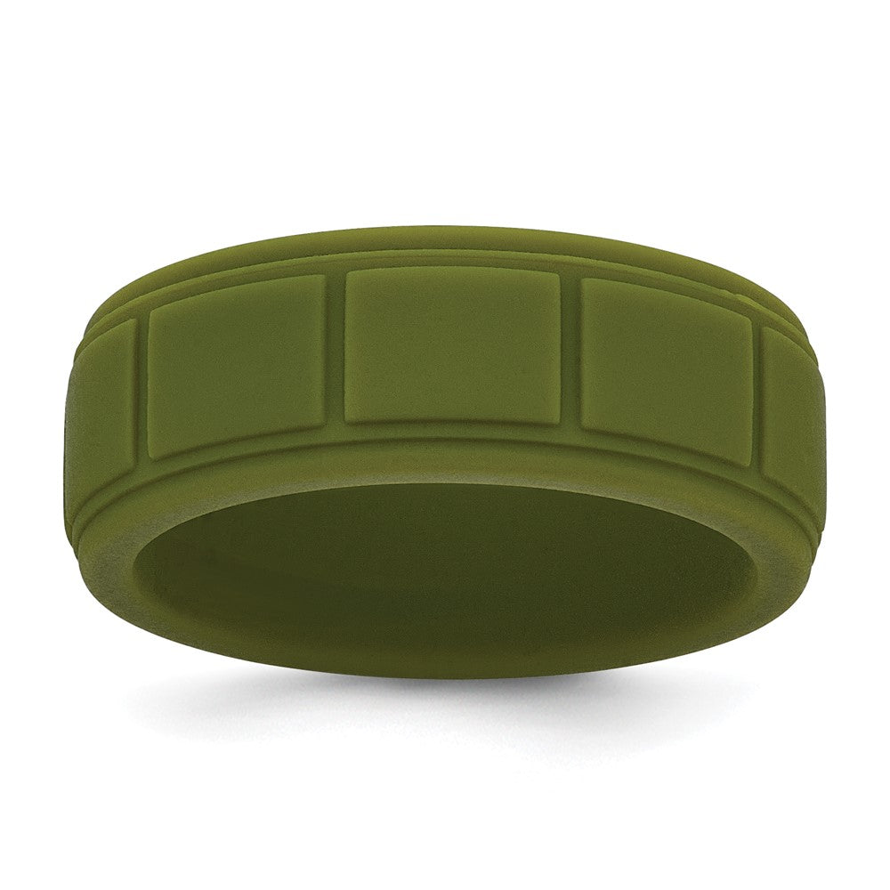 Silicone Olive Green Grid Pattern Band