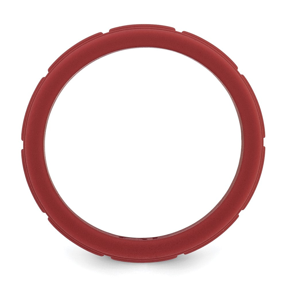 Silicone Dark Red Grid Pattern Band