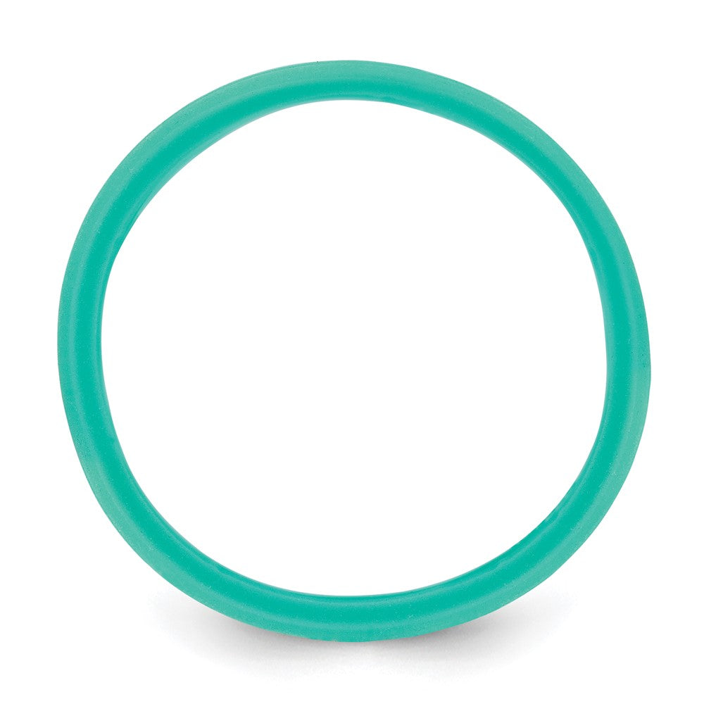 Silicone Aqua Blue Grooved Band